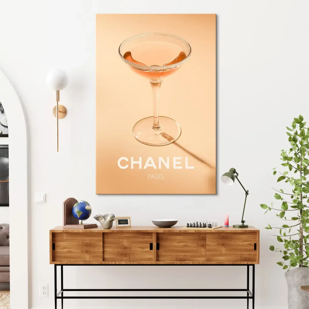 White Chanel Paris logo displayed at the bottom of the canvas print