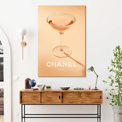 White Chanel Paris logo displayed at the bottom of the canvas print