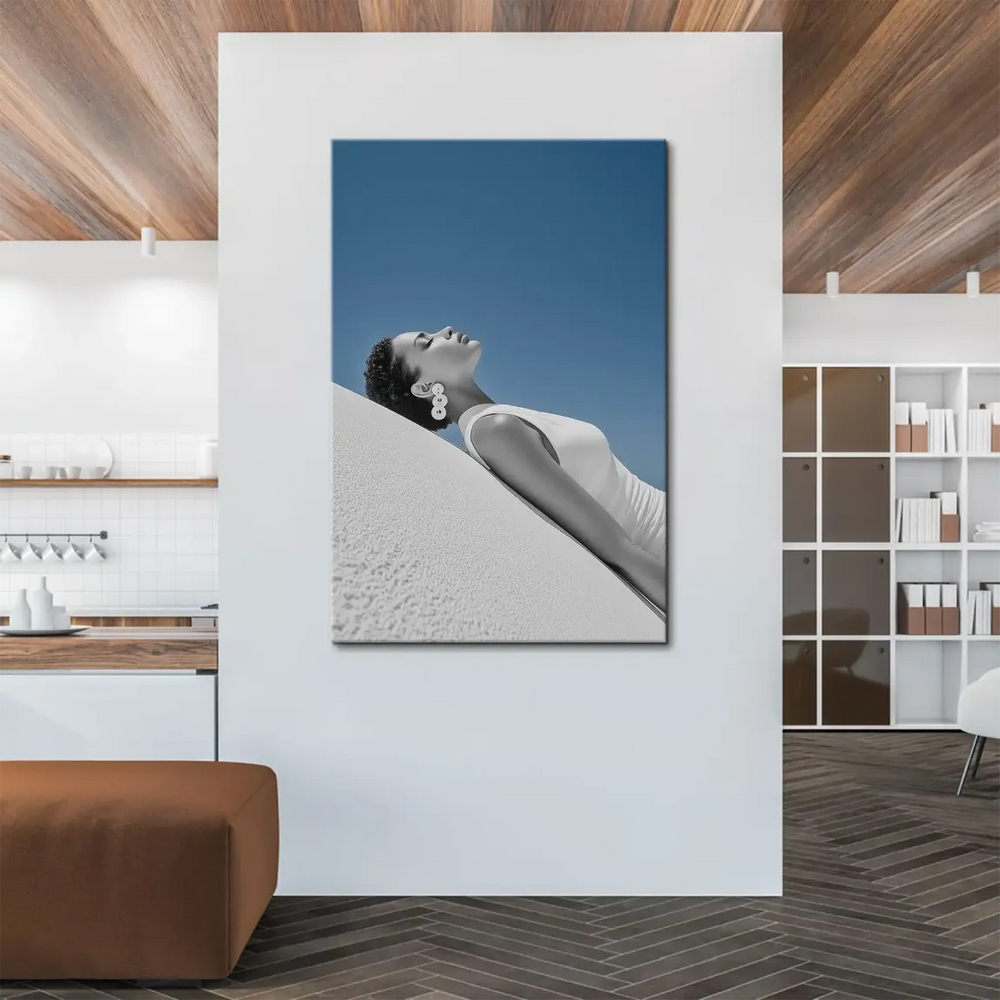 Bold diagonal composition creating a serene, dynamic focal point.