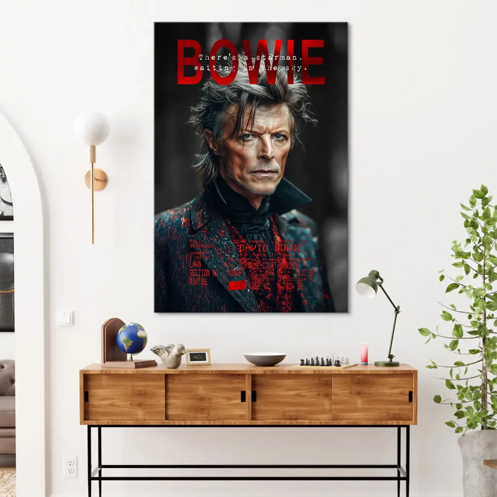 Centered half-body Bowie canvas print resembling a modern magazine cover