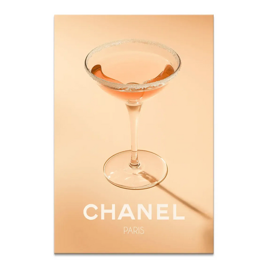 Chanel Glam Cocktail Canvas Print on a warm peach wall