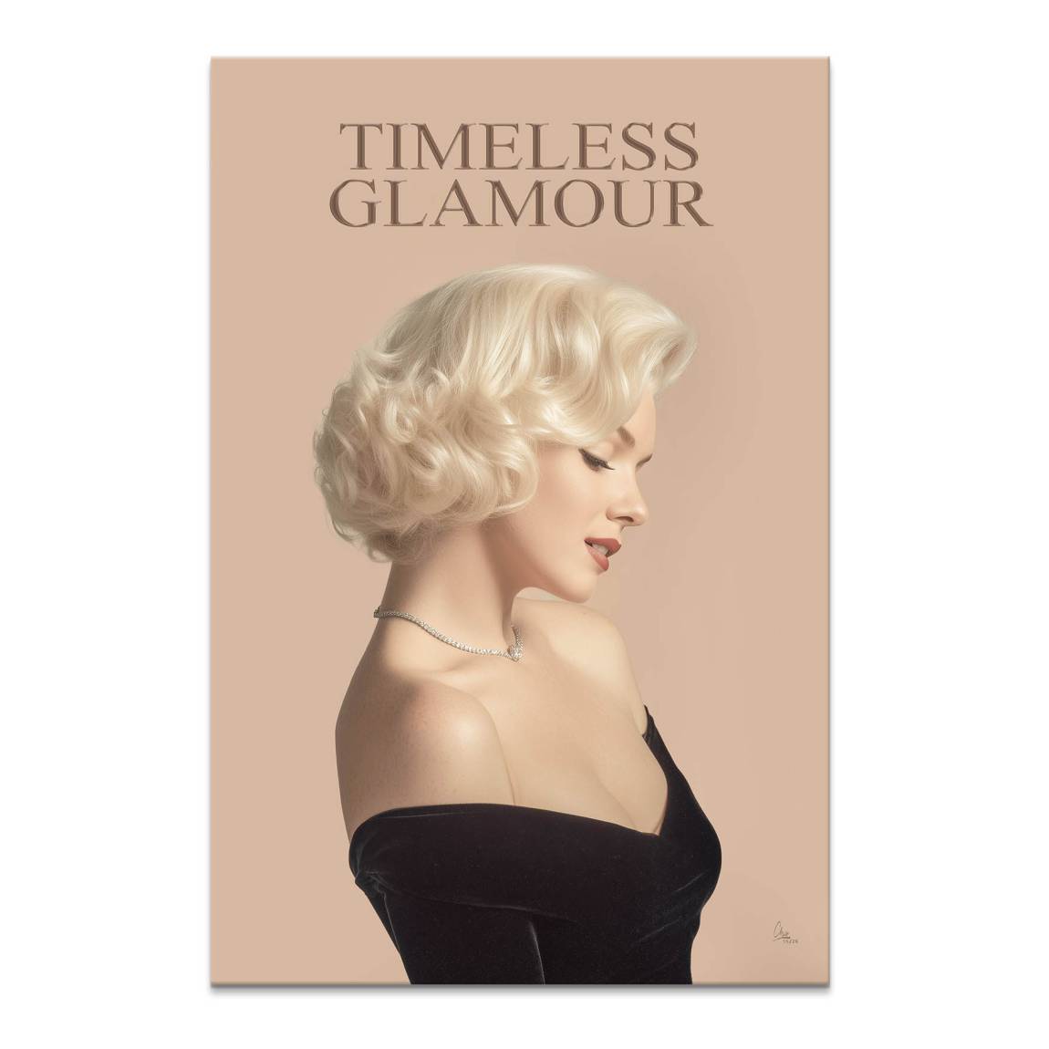 Marilyn Monroe-inspired canvas portrait with timeless glamour