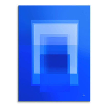 Cobalt blue geometric canvas with nested rectangular shapes