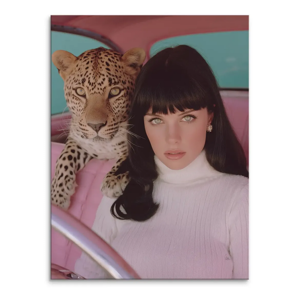 Leopard Diva Leinwand Bild Nahaufnahme Felldetail