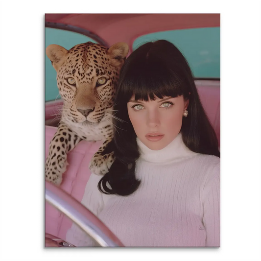 Leopard Diva Leinwand Bild Nahaufnahme Felldetail