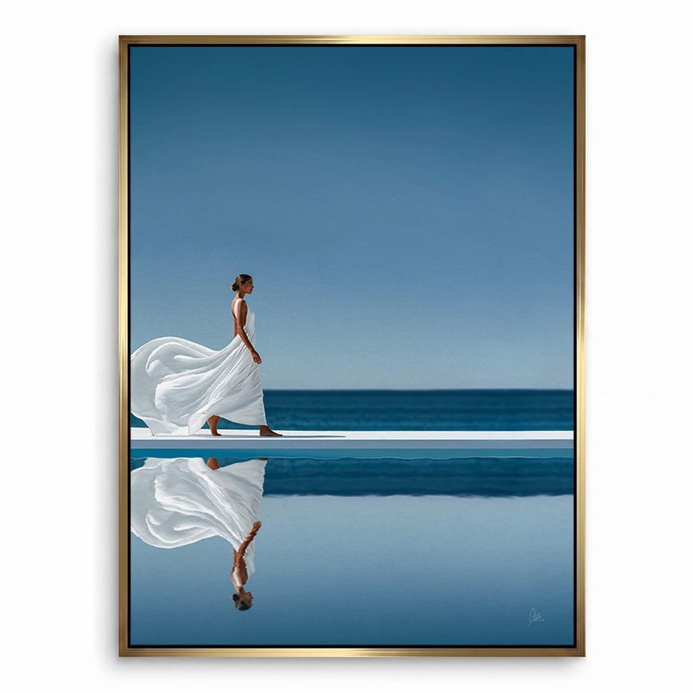Blue wall art emphasizing peace and spaciousness suitable for Scandinavian interiors.