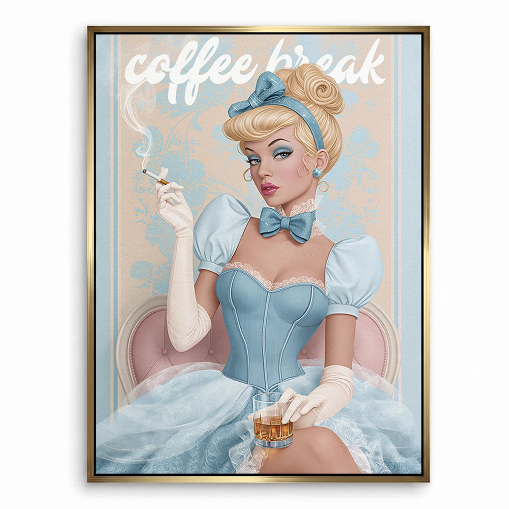 Glamorous blonde figure in a retro diner-inspired scene.