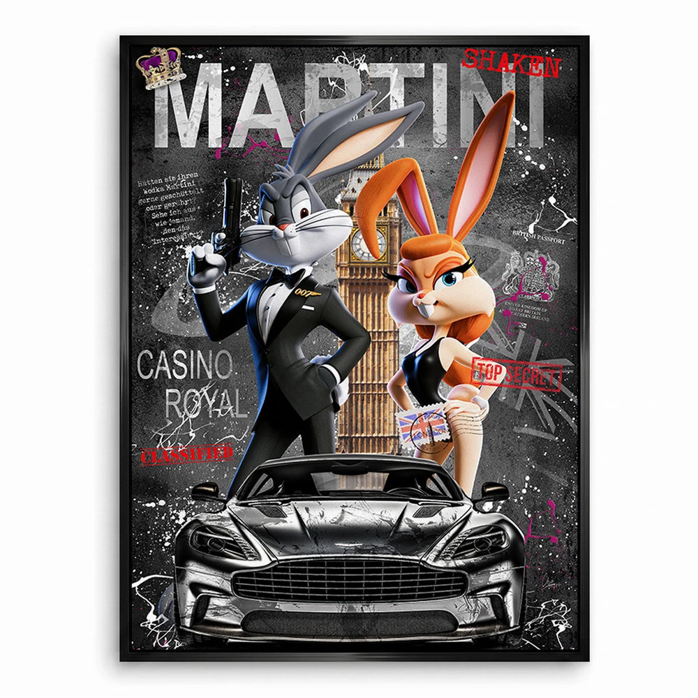 A contemporary wall art fusion of movie art and animal art, perfect for game rooms.
