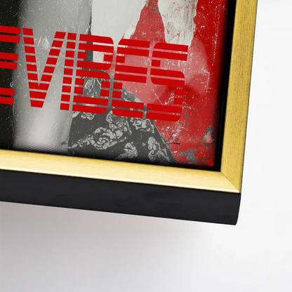 Hardcore Vibes Canvas Wall Art - Black & White Portrait with Red - Image 8