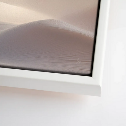 Abstract dune forms and glowing orb create a calm focal point in Desert Light Canvas Print.