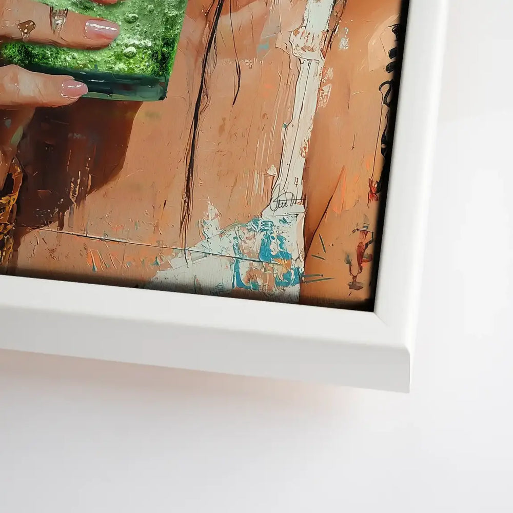 Wall art featuring a bold, contemporary portrait inspired by a historic icon.