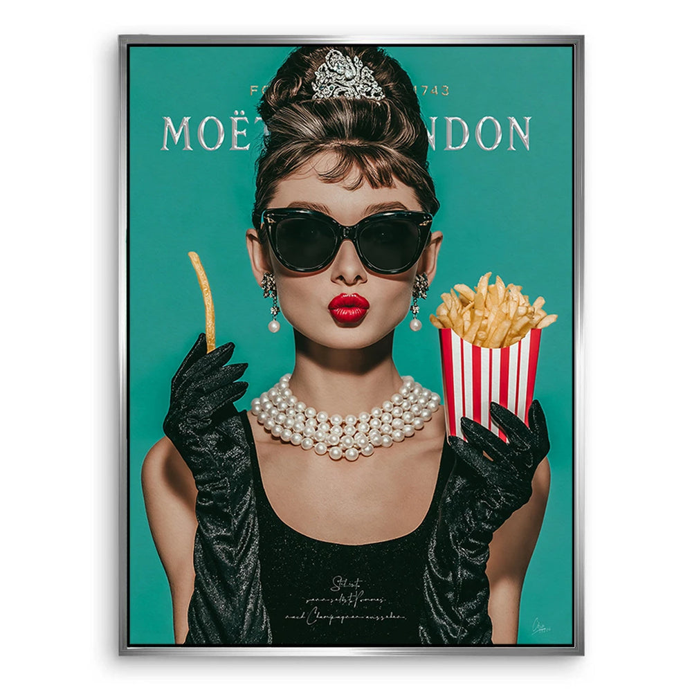 Elegant vintage-inspired artwork suitable for living room.