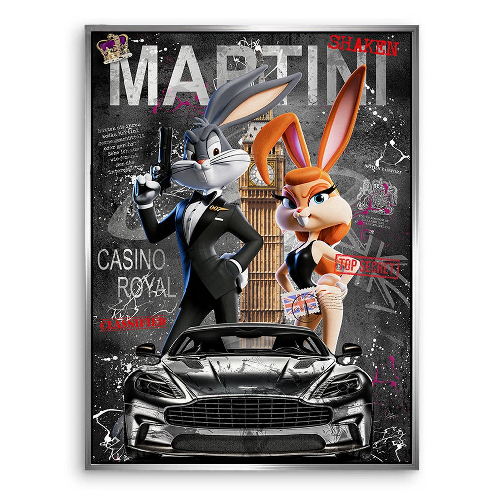 Bugs Bunny and Lola Bunny rendered in a stylish pop art graffiti style.