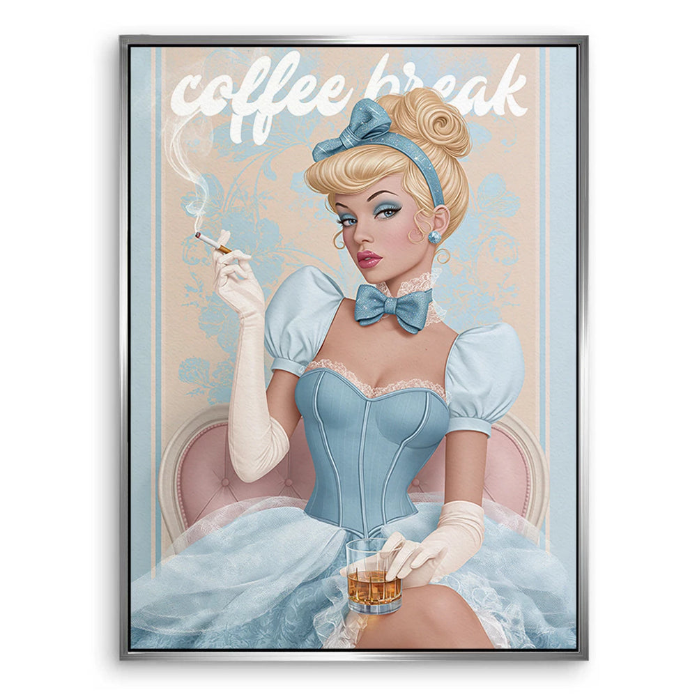 Mid-century fashion-inspired vintage wall art with a cinema aesthetic.