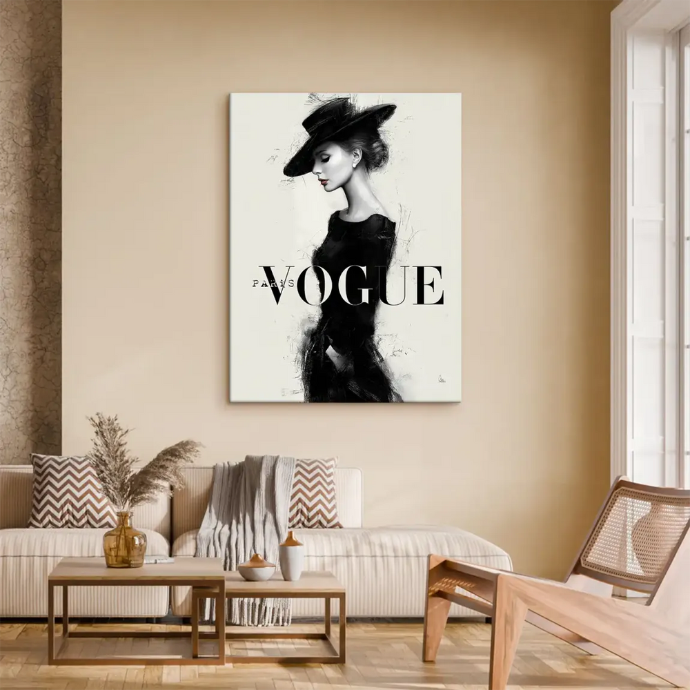 Elegant fashion portrait with subtle red lips in black, white, and gray