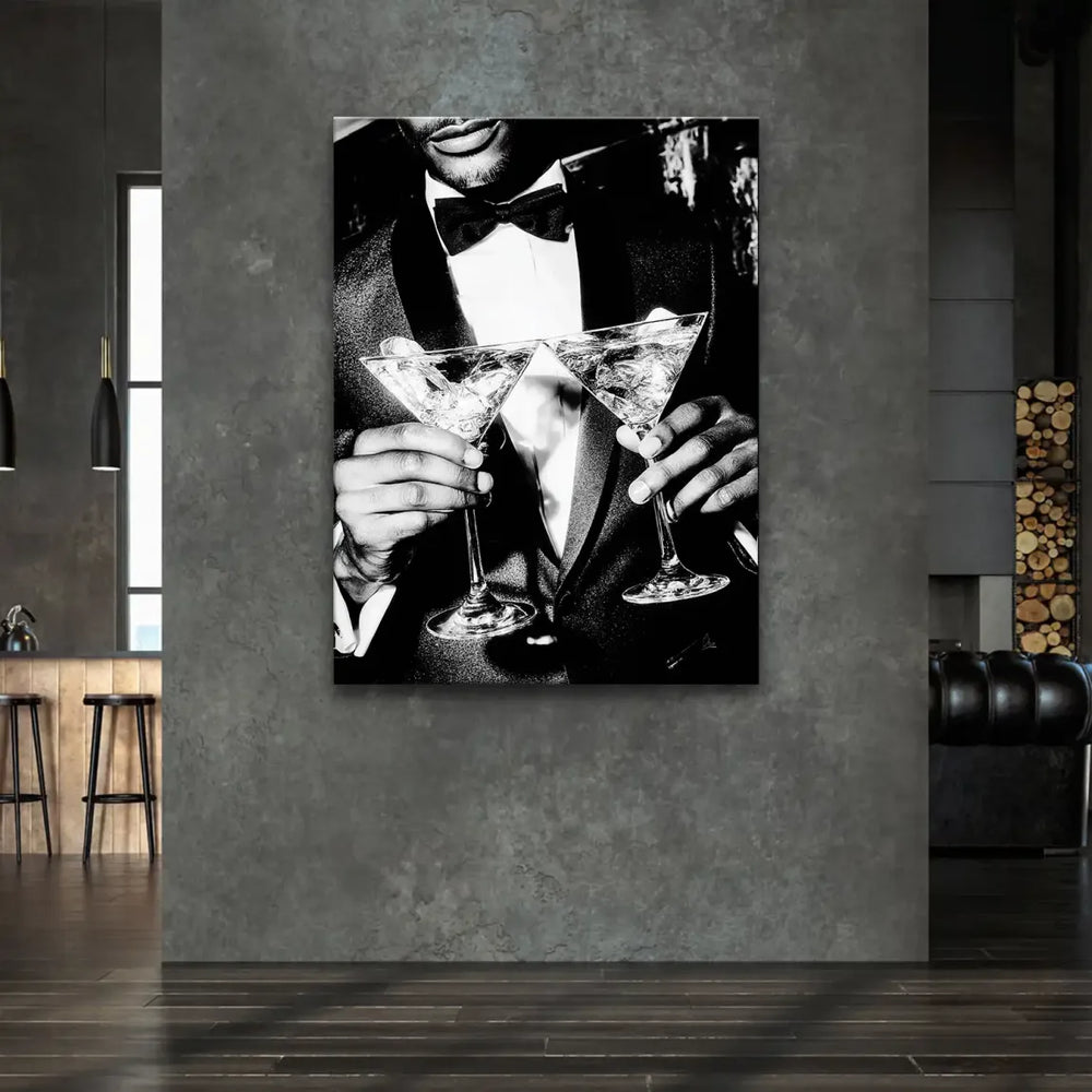 Minimalist art deco canvas print suitable for living rooms, bars, or offices