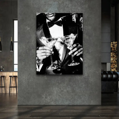 Minimalist art deco canvas print suitable for living rooms, bars, or offices
