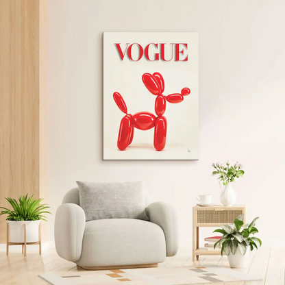 Balloon dog canvas art inspired by pop art and fashion