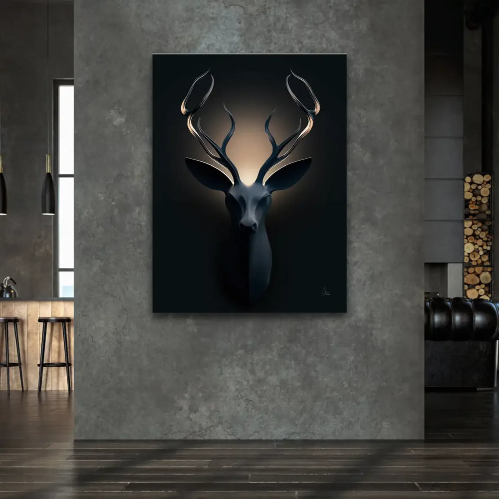 Symmetrical deer antlers canvas as a modern focal point