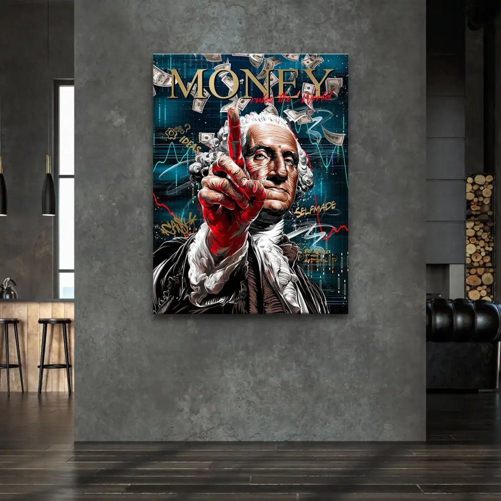 Teal-blue grid background and dynamic financial motif giving a contemporary feel.