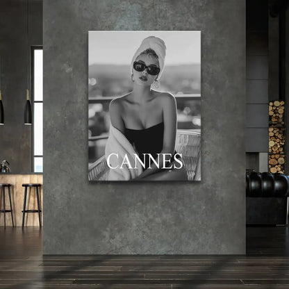 High-contrast fashion artwork with statement earrings in monochrome