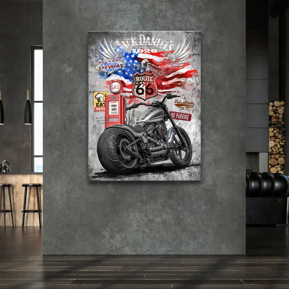 Layered backdrop with distressed American flag and eagle