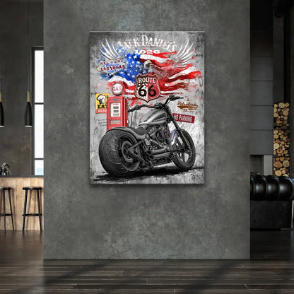 Layered backdrop with distressed American flag and eagle