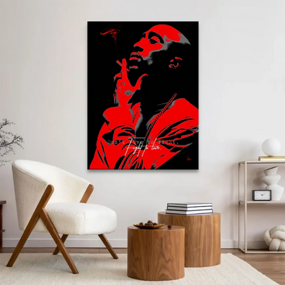 Modern graffiti-inspired Tupac canvas print for bedroom decor