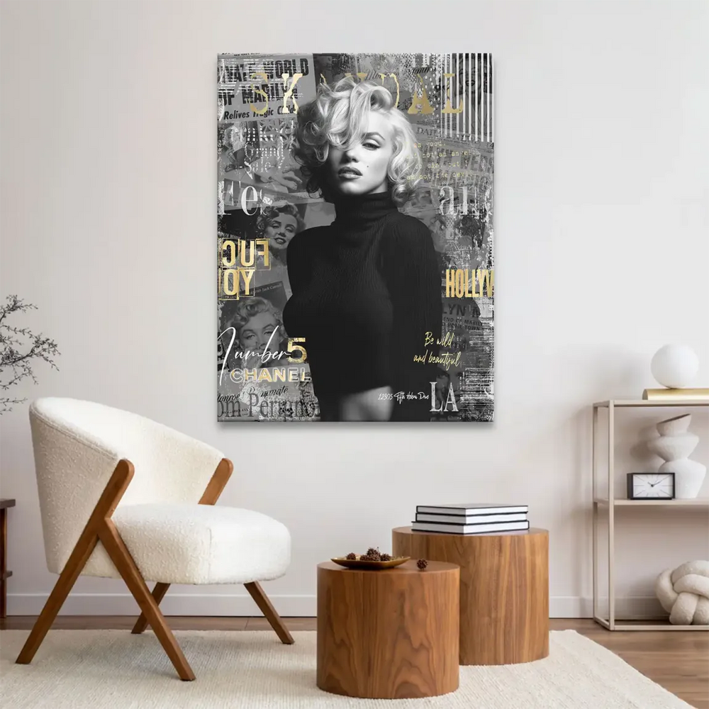 Luxurious gold-accent wall art for contemporary interiors