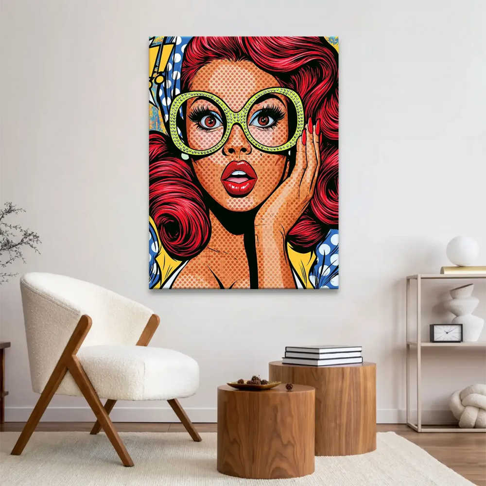 Mid-century influenced Pop Art diva with a dramatic expression