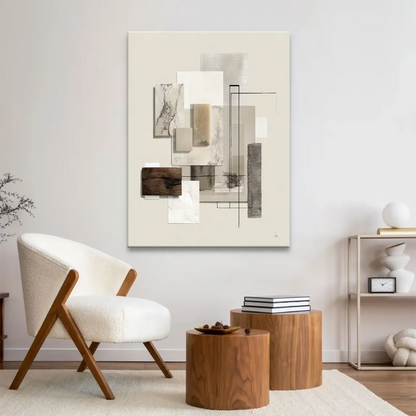 Overlapping textures resembling veined marble, dark wood, rough concrete, and soft fabric