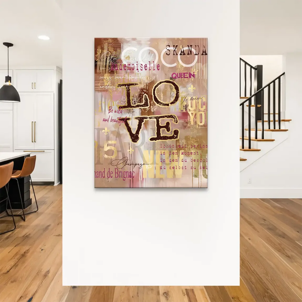 Gold leaf accents contrasting with dark brown typography for a luxurious urban vibe