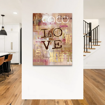 Gold leaf accents contrasting with dark brown typography for a luxurious urban vibe