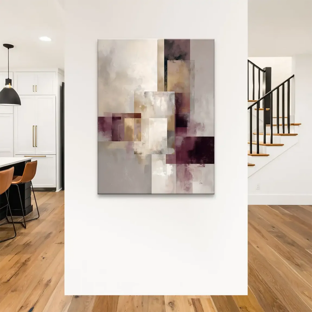 Modern wall art featuring soft brushwork and layered depth