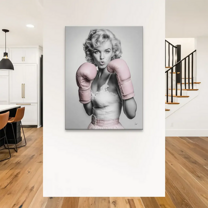 Glamorous vintage Hollywood vibe with bold pink accents