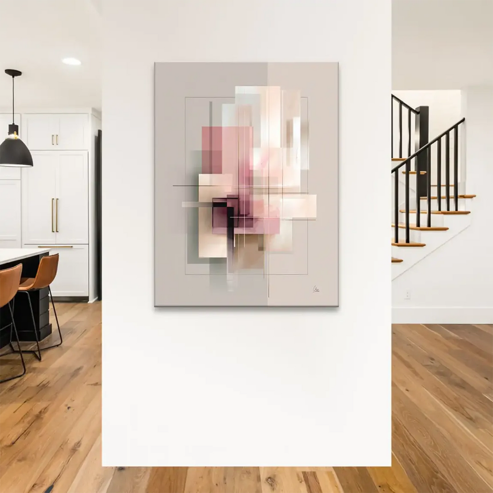 Close-up of linear accents within the abstract geometric composition