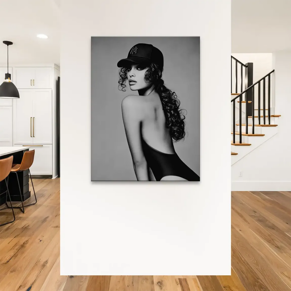 Contemporary fashion photography style wall art with timeless glamour