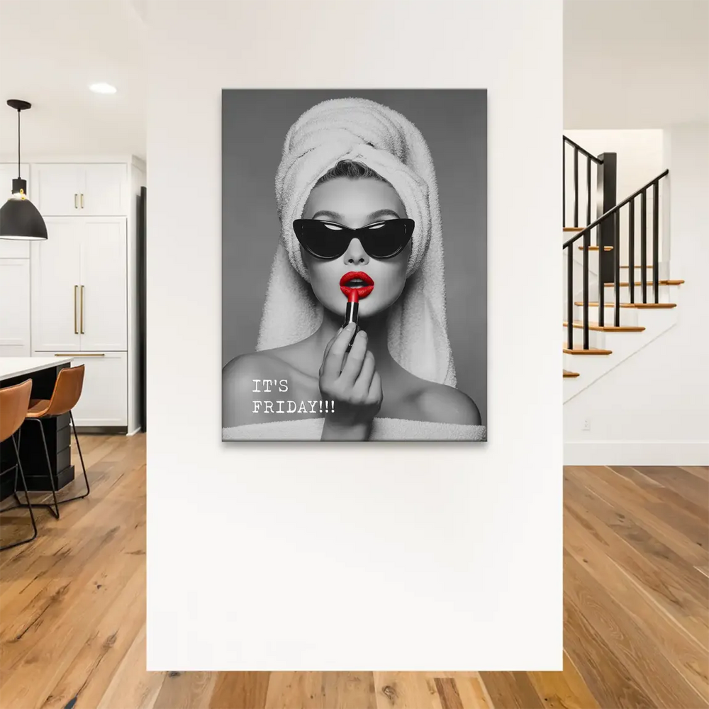 Playful Friday caption IT'S FRIDAY!!! featured in contemporary wall decor