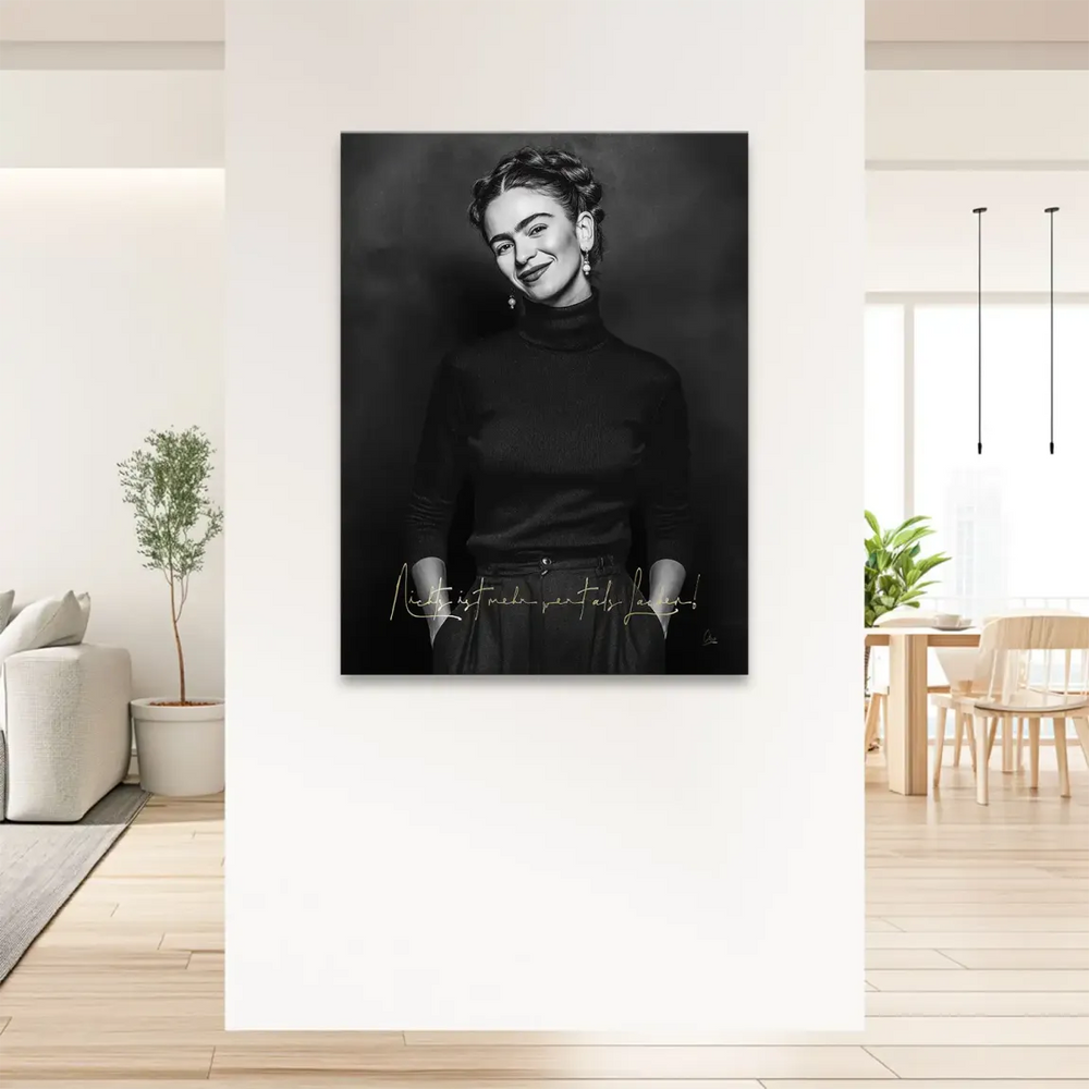 Gold script text reads 'Nothing is worth more than laughter!' on canvas