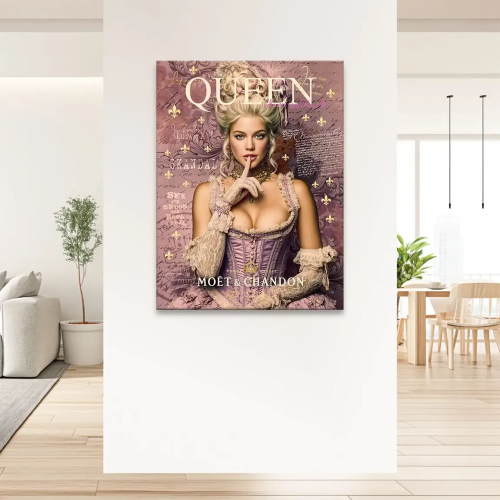 Lavender, cream, and gold palette wall art