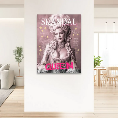 Modern luxury wall art blending Rococo grandeur with contemporary magazine aesthetics