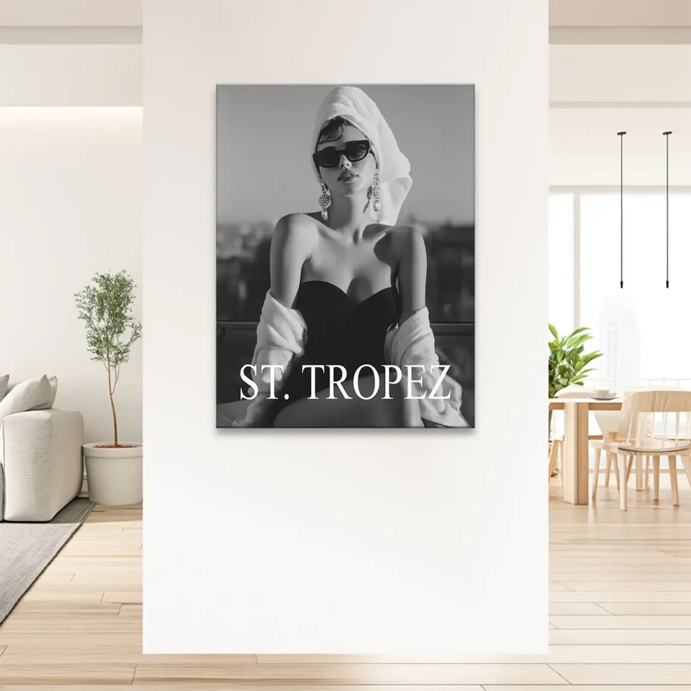Elegant wall art for living room or bedroom evoking resort luxury