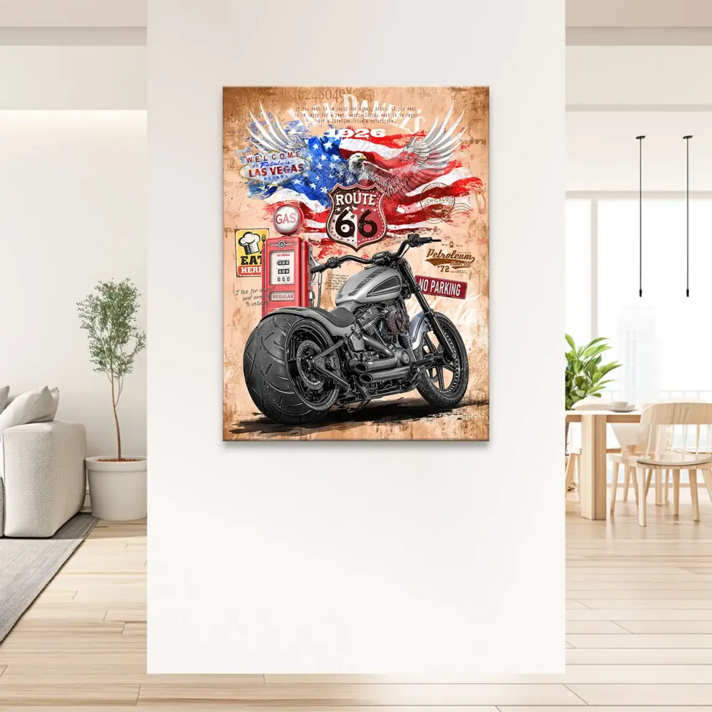 Bold wall art suitable for man caves, garages, and rustic or industrial interiors