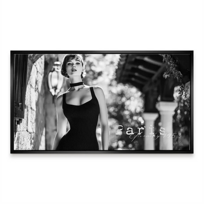 Parisian chic-inspired canvas art with refined, minimalist aesthetic