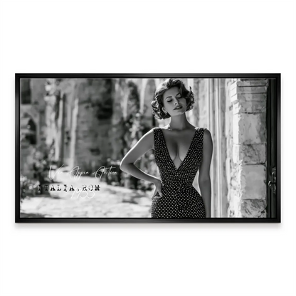Timeless mid-century modern wall art featuring a confident vintage fashion icon
