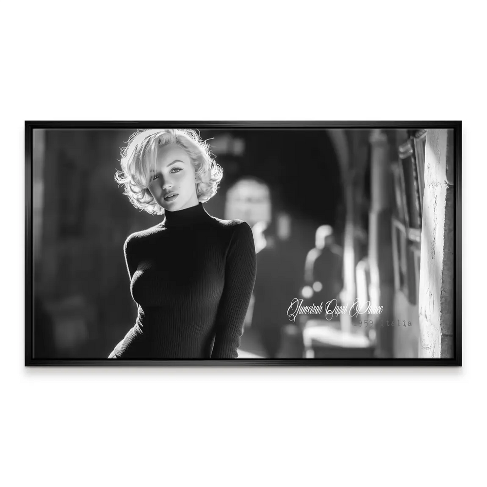 Capri-inspired city backdrop softly blurred behind a chic portrait