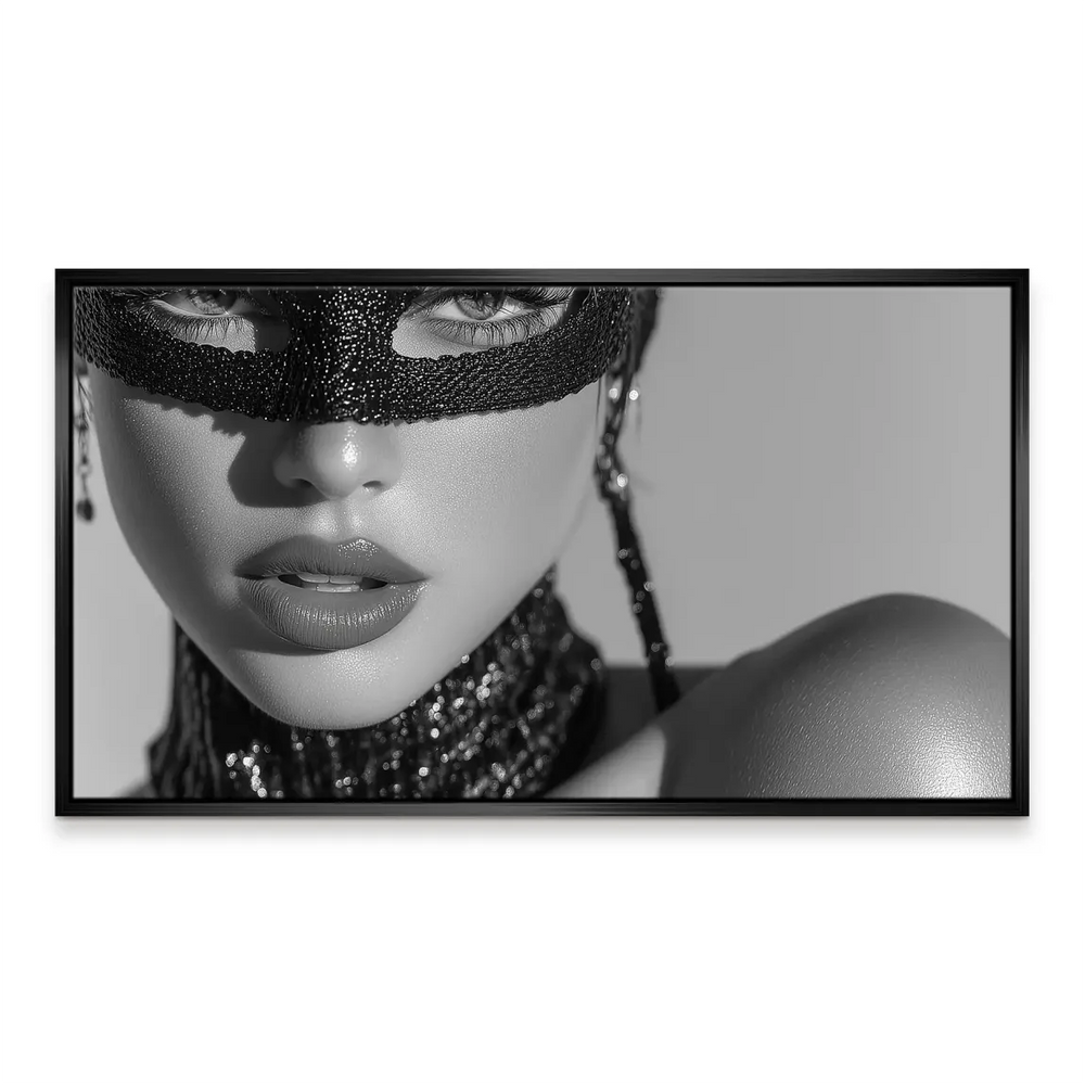 High-contrast black and white portrait emphasizing form and mood with a chic, modern vibe.