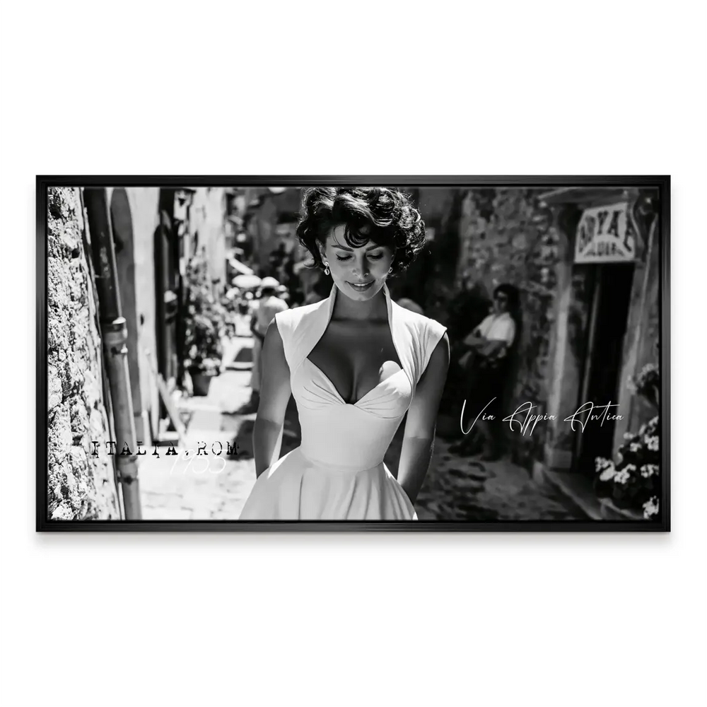 Sophia Loren Rome Canvas Portrait - Vintage Black and White Wall Art - Image 7