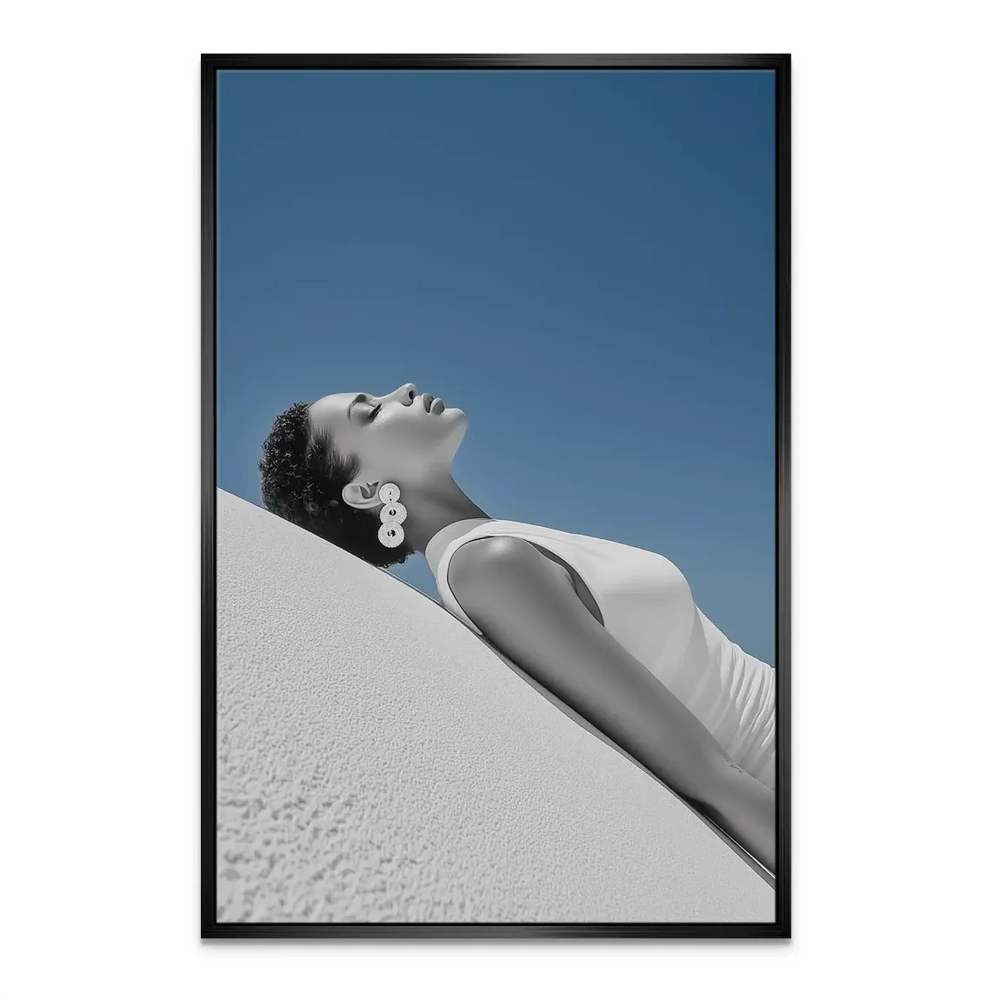 Scandinavian/coastal inspired wall art with clean lines.