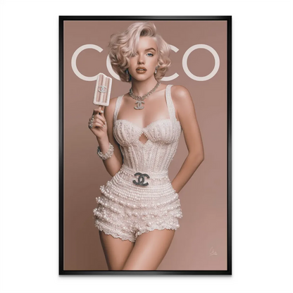Vertical fashion canvas print designed for modern glam interiors